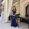 European and American Women's Clothing European and American Summer Solid Color Extended Evening Dress Dress