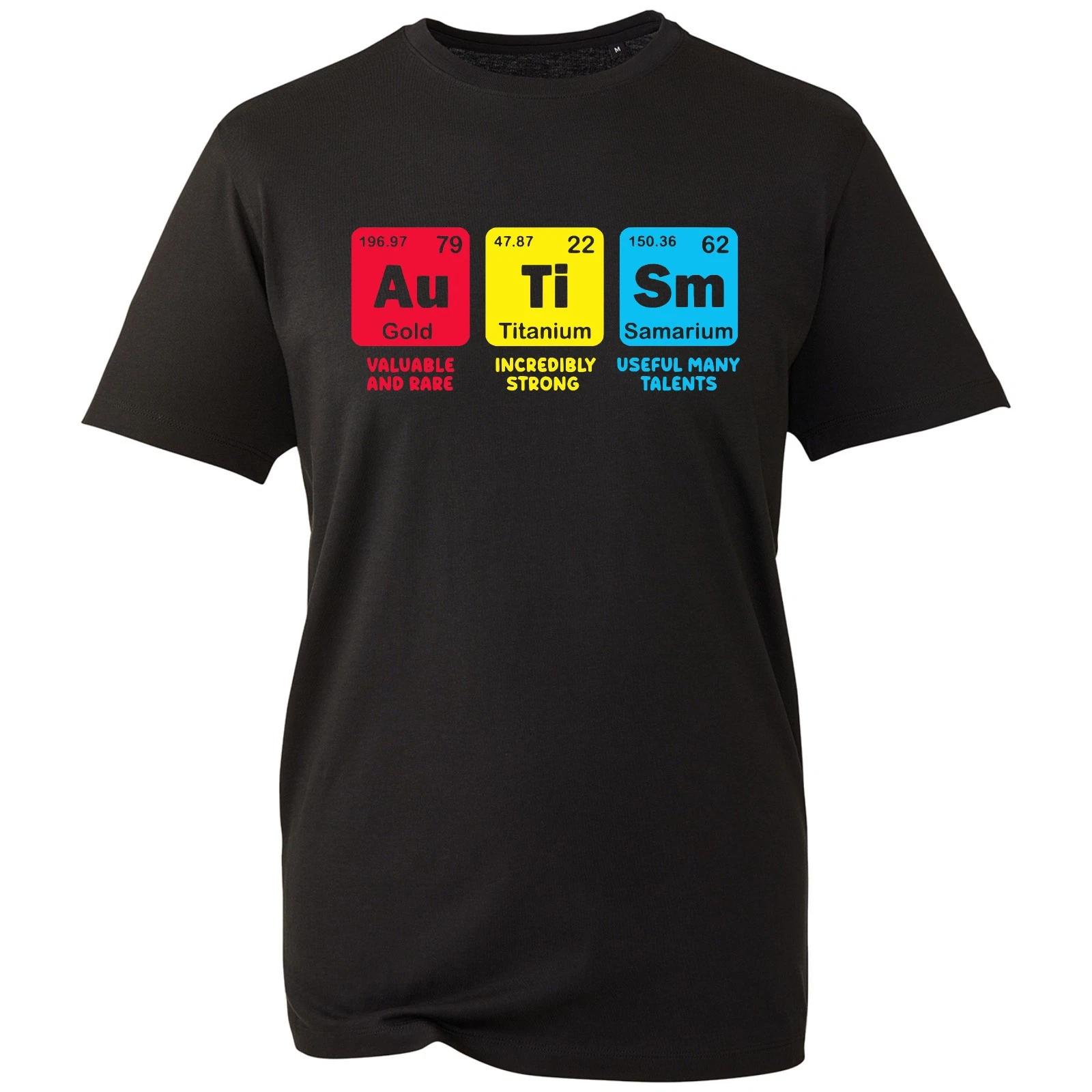 

Autism Awareness T-shirt Periodic Table Health Support Top Men s Unisex Gift Tee S