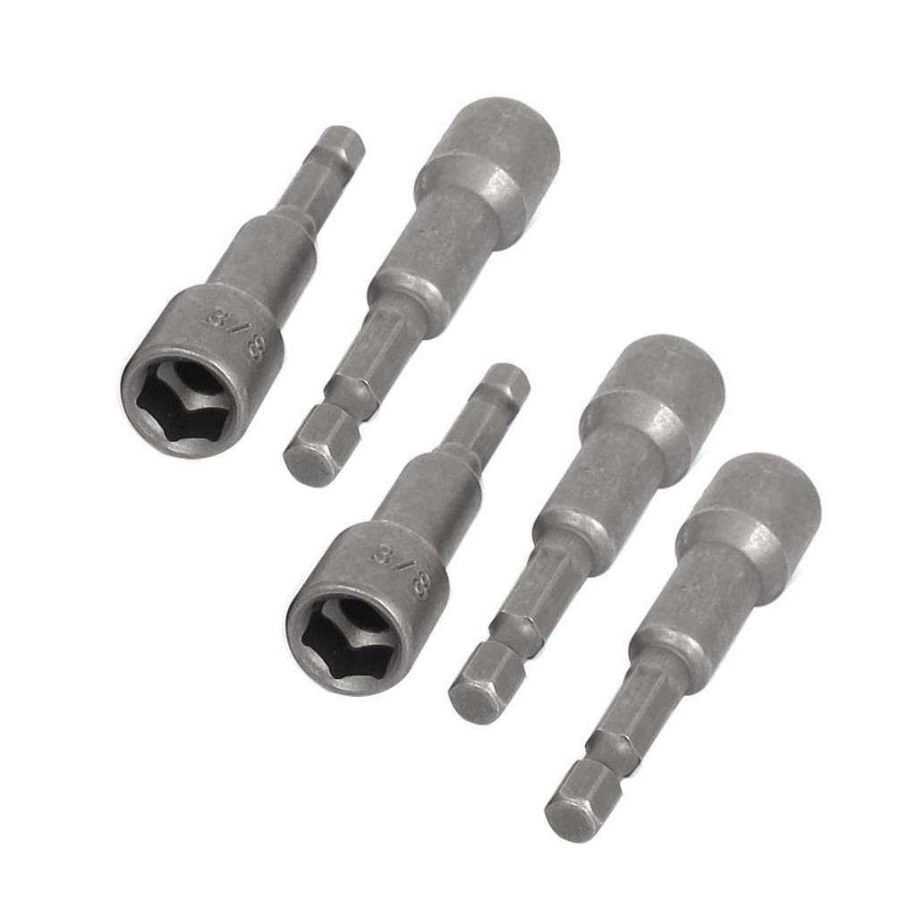 Uxcell Driver Bit Adapter Nut Setter Magnetic 10mm Hex Socket Shank 5pcs 6.5mm