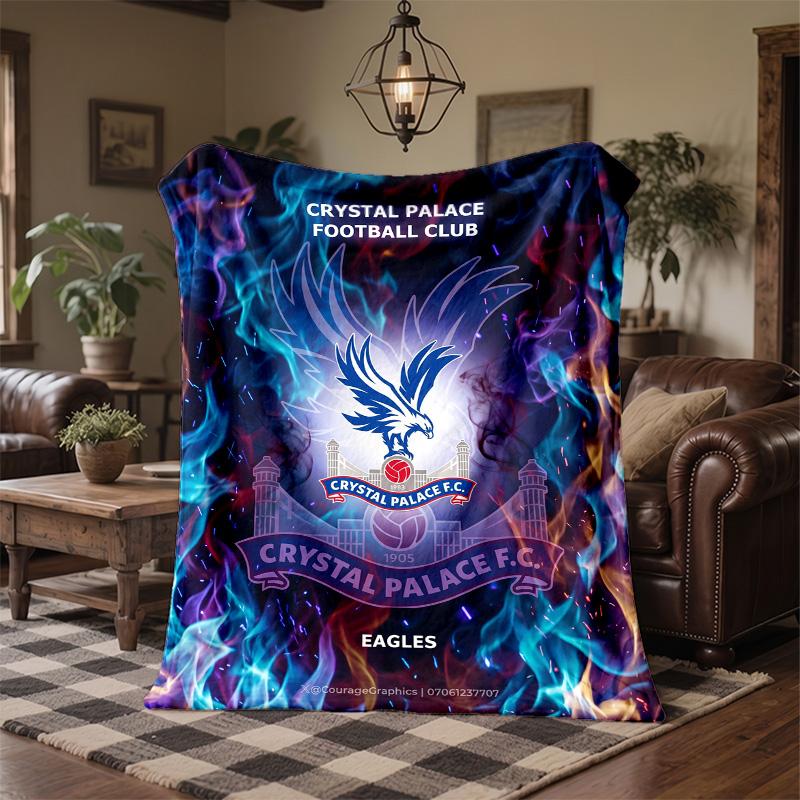 Coperta in Flanella con Stampa del Crystal Palace Calcio Morbida Calda Coperta da Divano/Letto per Casa Ufficio Camera da Letto