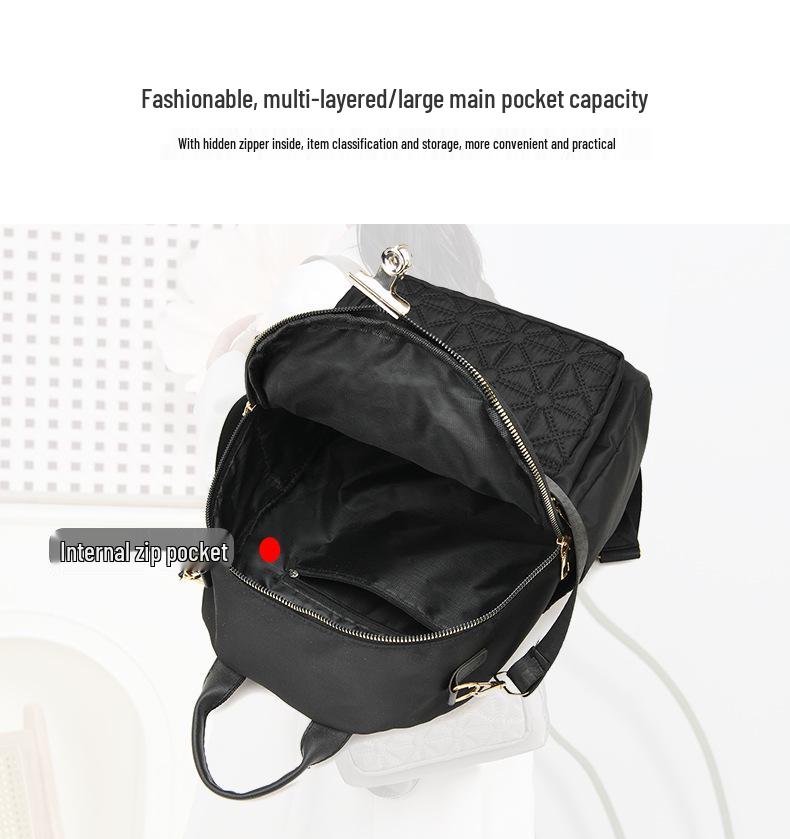 Women's Lightweight Travel Backpack - Large Capacity, Diamond Lattice Design
