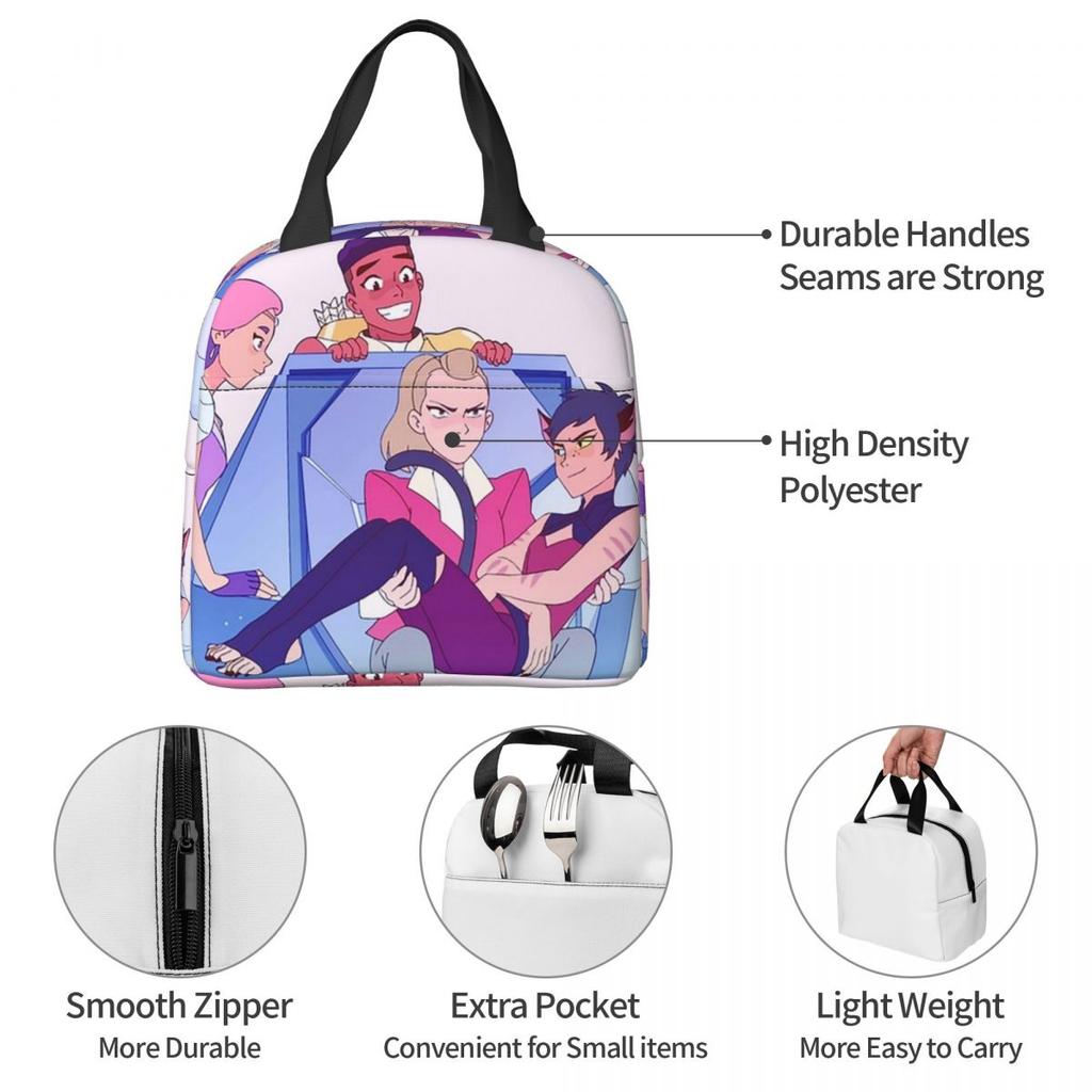 Best Friend Squad She-Ra And The Princesses Of Power Insulated Lunch Bag for Women Children Food Boxes Thermal Lunch Box Tote