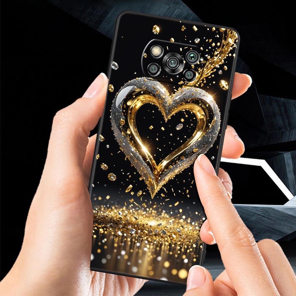 Colored Love Heart Printed Phone Case Cover  for Xiaomi Poco F7 Ultra F6 F5 F4 F3 X6 X5 X4 X3 NFC C51 C55 M4 GT Soft TPU Shell