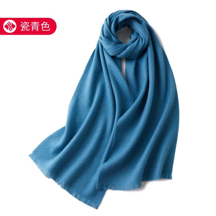 100% pure wool scarf Women's wild classic pure color new autumn and winter couples warm long short ear cashmere scarf