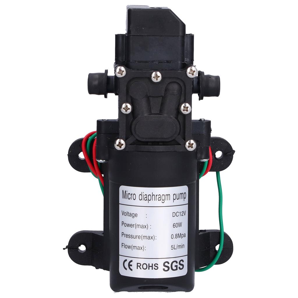 12V Water Pressure Diaphragm Pump 60W Self Priming Booster Sprayer Pump for Garden Irrigation Swimming Pools