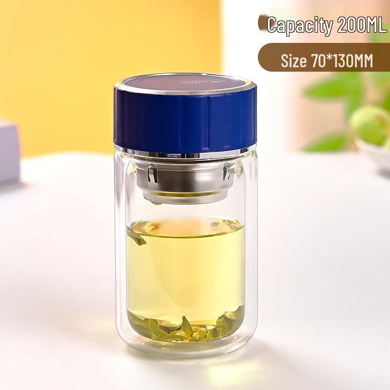 Shangqi Striped Double-Layer Glass Cup