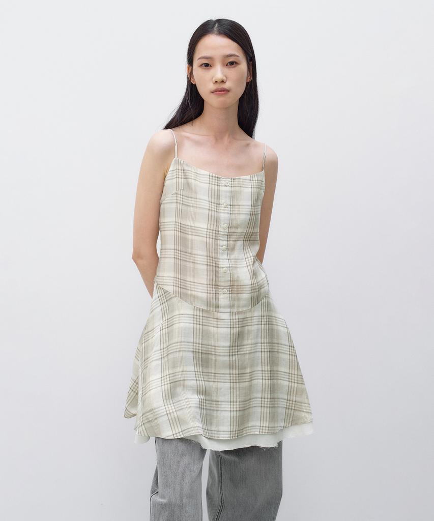 Insilence Woman Check Mini Dress Beige