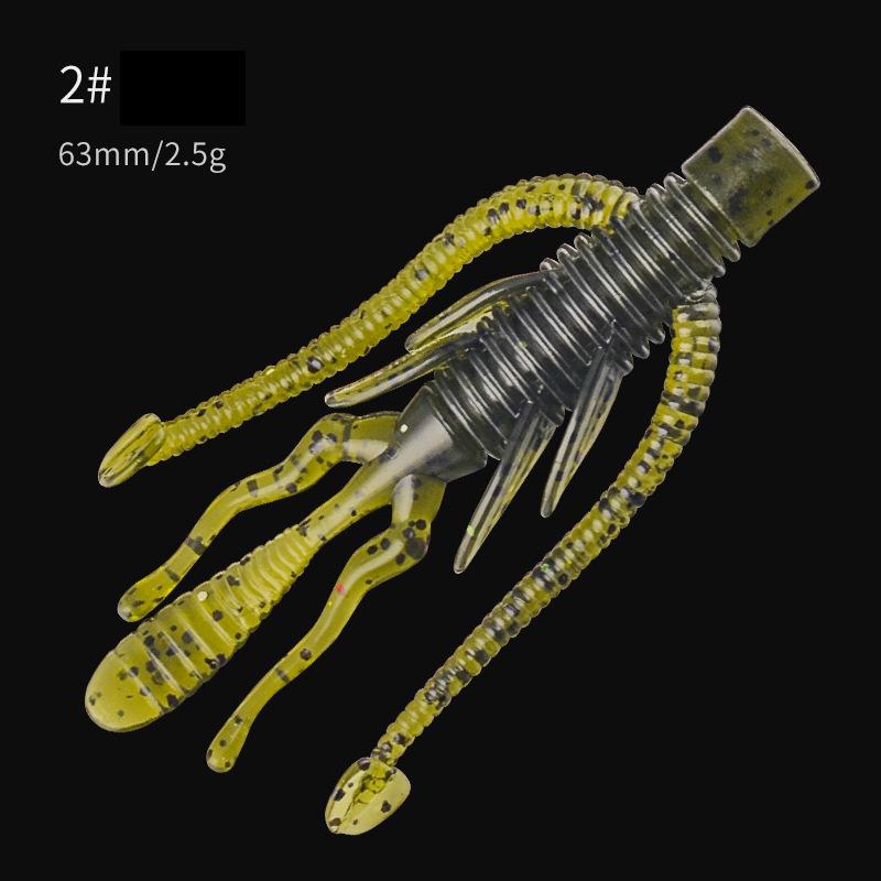 10Pcs Alien Soft Lure 63mm 2.5g Floating Silicone Shrimp Soft Bait Texas Ned Rig Jig Wobblers Floating Crayfish For Bass Fishing