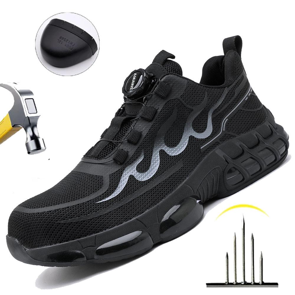 Men’S Safety Shoes With Steel Toe Waterproof Boots Puncture Proof Anti-Smash Anti-Drop Work Sneakers Construction Work Shoes