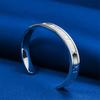 Charming 925 Sterling Silver Classic Roman Pattern Open Bangle for Women, Fashionable Wedding Party Jewelry