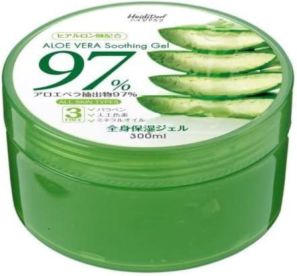 of HeidiDorf Aloe Vera Moisturizing Soothing Gel for the Whole Body 300ml x 4 Contains Sodium Hyaluronate No suitable for sensitive skin [Set 4] 97%