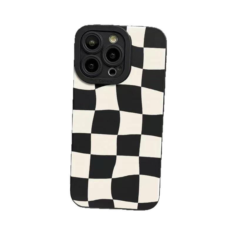 Trendy Plaid Silicone Case for iPhone 17/16/15/14 Pro & Xiaomi 13