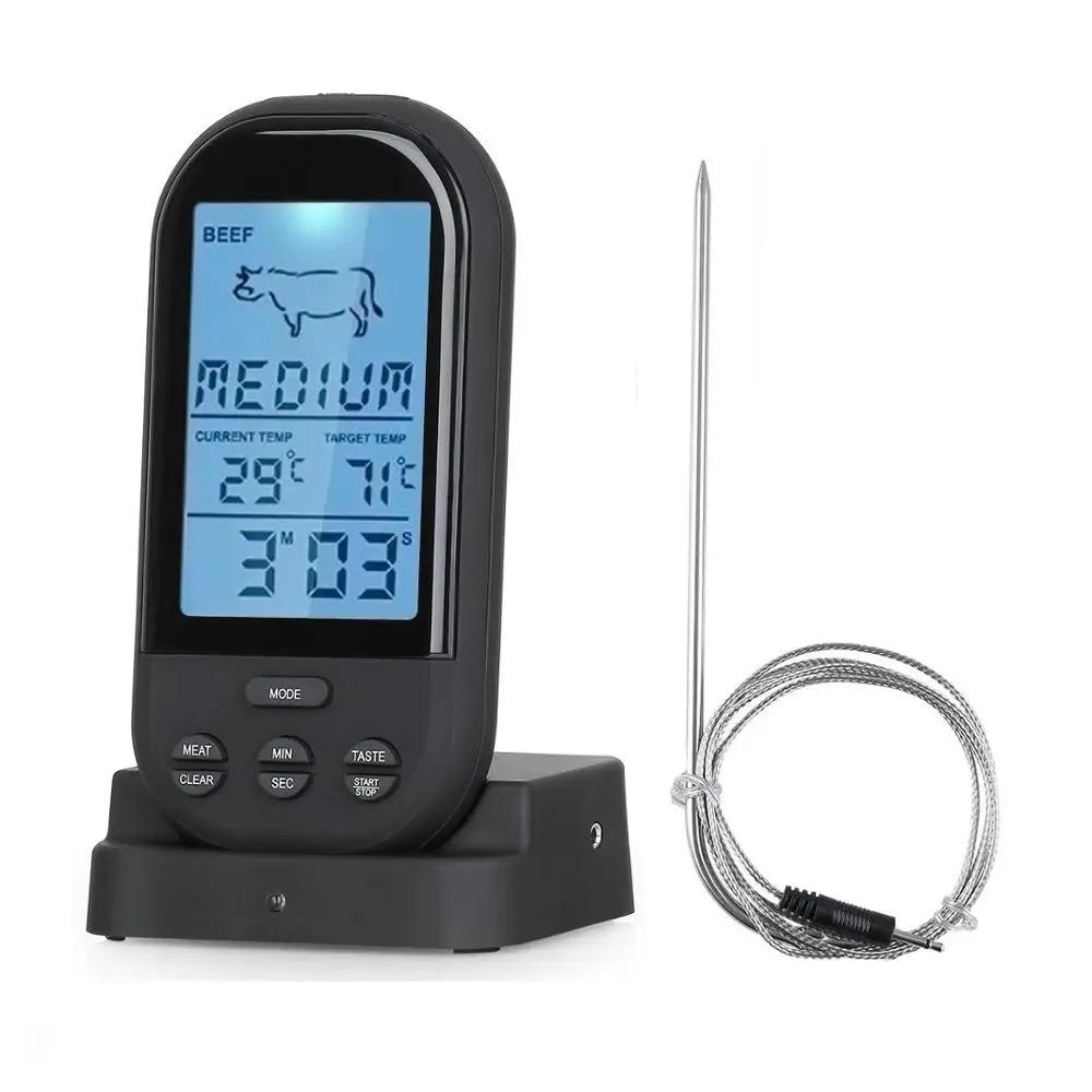 Meat Thermometers Bluetooth LCD Digital Probe Remote Wireless BBQ Grill Kitchen Thermometer Home Cooking Tools with Timer Alarm