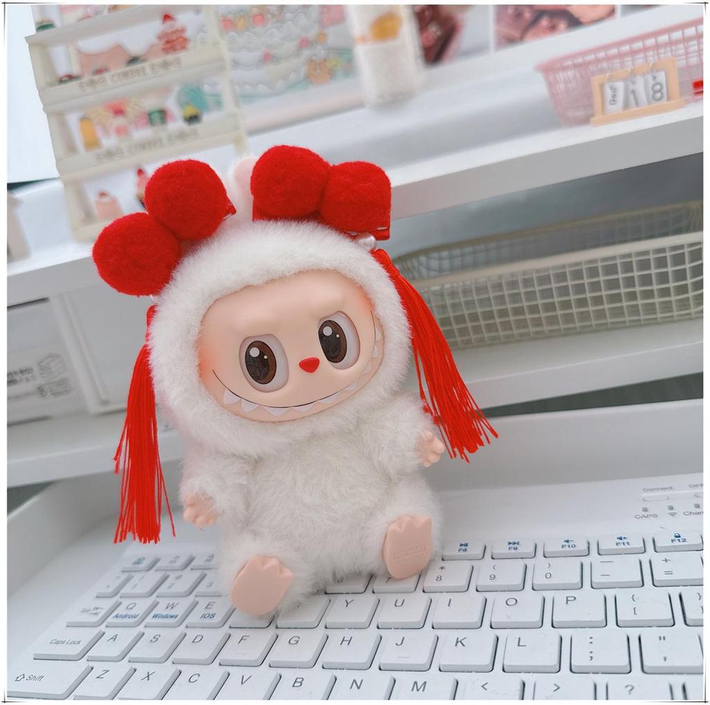 First, Second, and Third Generation Labubu Doll Clothes & Accessories Set: Includes 17cm and 10cm Doll Clothes, Crossbody Bag, and Hair Clip.