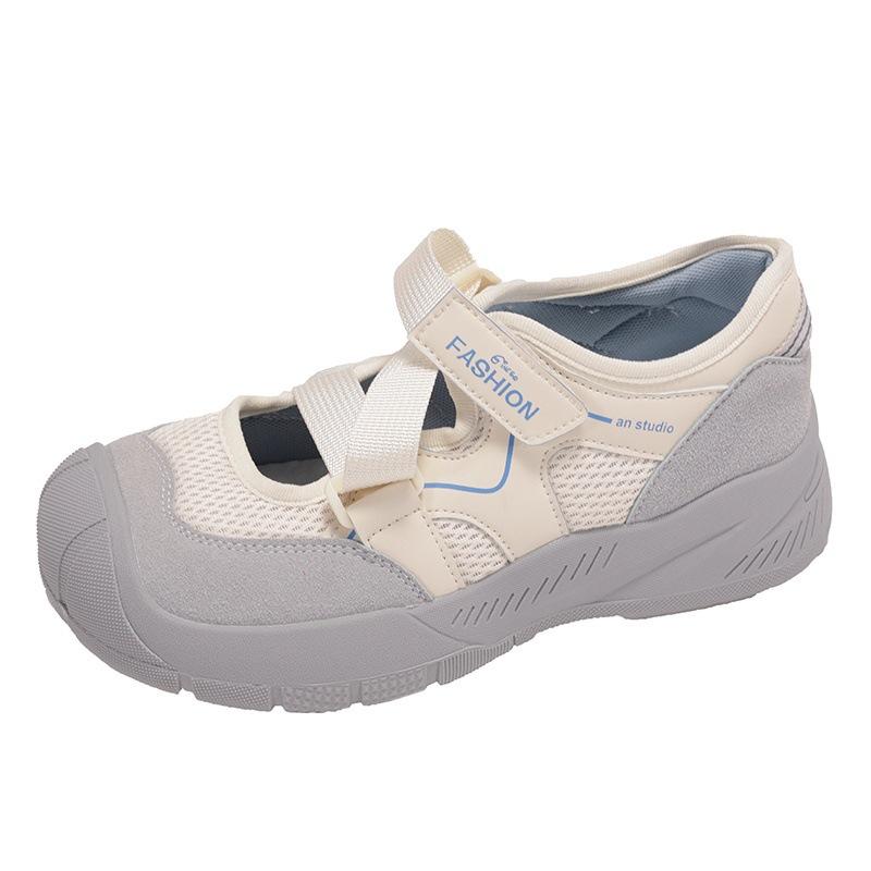 

Velcro ugly cute big head shoes female Mary Jane summer new platform sports casual dad board shoes sandals ins tide 35 синий