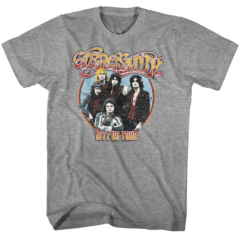 Aerosmith Draw the Line US Tour 1977 Men T Shirt Vintage Photo Circle Rock XXXL