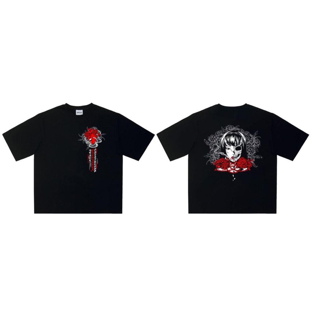 

Harajuku Oversized Streetwear Mens Tshirt Graphic Anime Tops Tees Cotton Hip Hop Clothing Gothic Y2k S