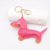 Dachshund Leather Keychain - Women's Puppy Pendant Accessory