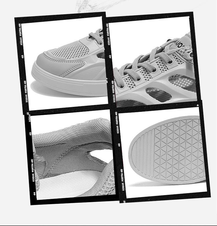 Men's Trendy Breathable Mesh Sneakers - Summer Casual White Hollow Out Shoes