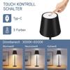 Lampe de table LED - NETTLIFE - Sans fil tactile - Dimmable - Lot de 2 - Noir
