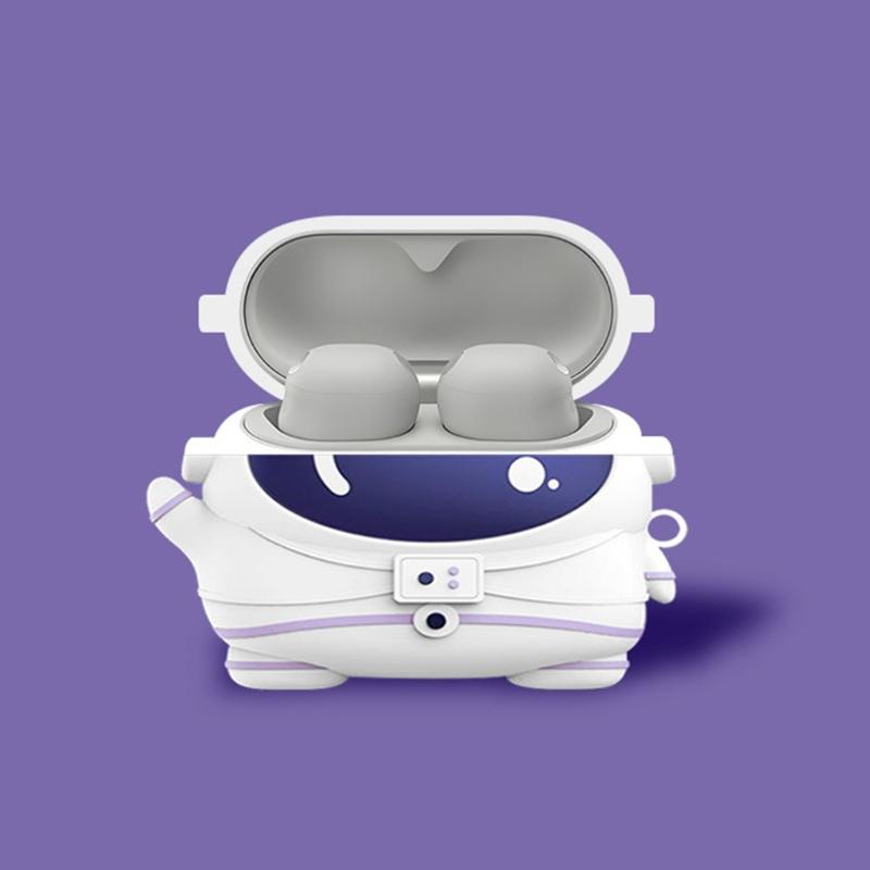 AntiSlip Grip Silicone Protective Case for WF-1000XM6 Wireless Earbuds In Fun Astronauts Shape