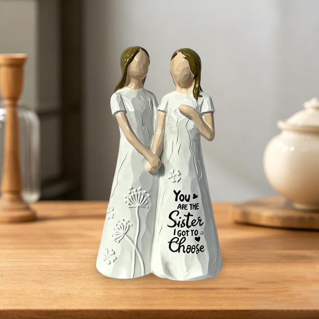 Hand In Hand Girl Sister Statue, Friendship Statue Sister Friendship Souvenir, Home Table Decoration