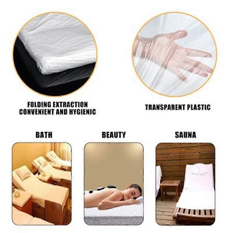 100Pcs/Set Spa Bed Sheets Disposable Massage Table Sheet Plastic Transparent Beauty