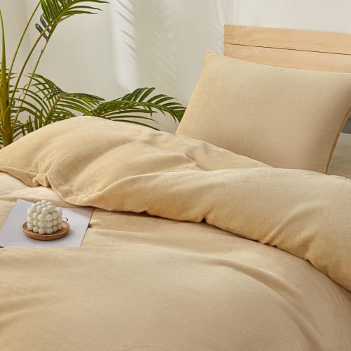 MISOLER Warm Microfiber Flannel Duvet Cover, Blanket-Like Comfort for Winter, Antibacterial, Pill-Resistant, Anti-Static, Cold Protection, Easy To Put