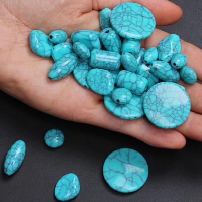 5-30 Pz 11-25mm Pendenti E Ciondoli Branelli Del Distanziatore Seme Allentato Geometrico Per La Produzione di Gioielli Imitato Collana di Turchese Colore Verde accessori fai da te