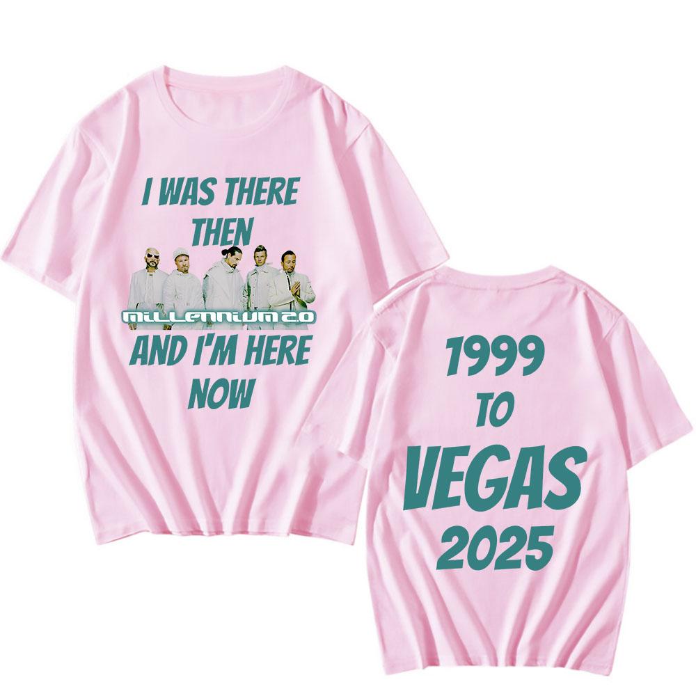 Millennium 2.0 1999 To Vegas 2025 Tour T-shirt Backstreet Boys Band Fashion Tshirts Cotton Short Sleeve Male T Shirt Unisex Tees