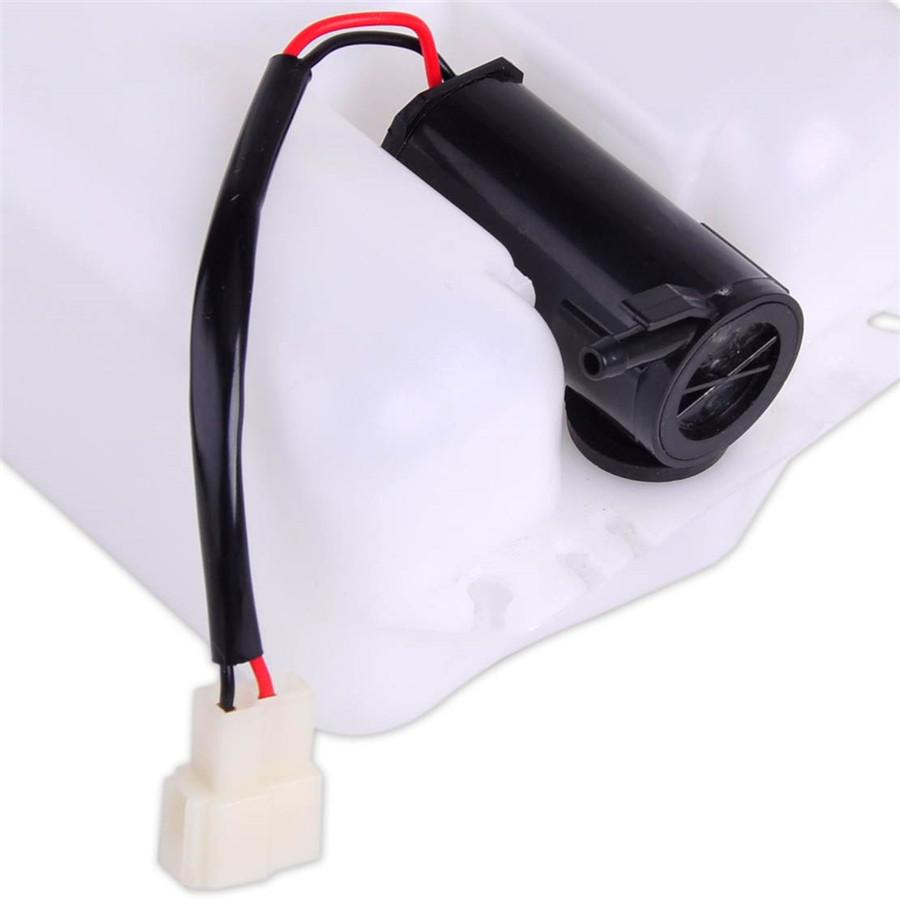 Universal 12V Metal White Car 2 Pin Windshield Washer Reservoir Pump Bottle Tank Kit Jet Switch Clean Tool For Classic Cars