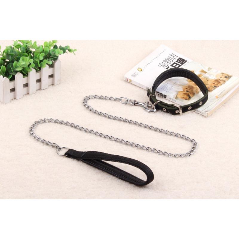 Dog Chain Dog Leash Twisted Dog Metal Iron Traction Pet Traction Leash Foam Handle Pet Traction Chain