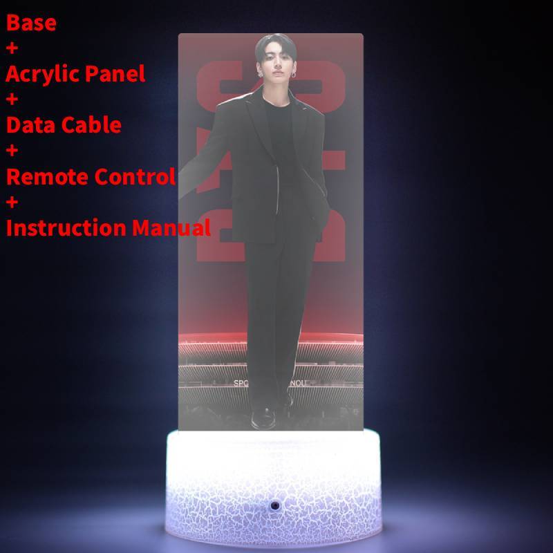 Lumină de noapte LED pentru concertul de revenire al turneului mondial BTS cu telecomandă pentru decorarea camerei și cadou de colecție
