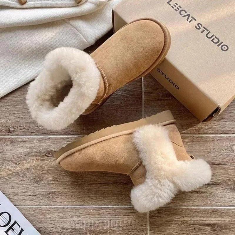Winter Thick Soled Warm Snow Boots for Women 2024 New Short Leg One Step Versatile Casual Cotton Shoes Platform Boots