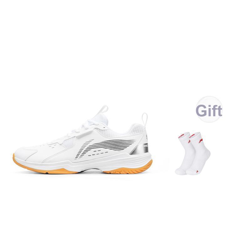Li Ning All-Around King V Shock Absorbing Non-Slip Wear-Resistant Breathable Mid-Top Badminton Shoes Unisex Sneaker White AYTT001-5