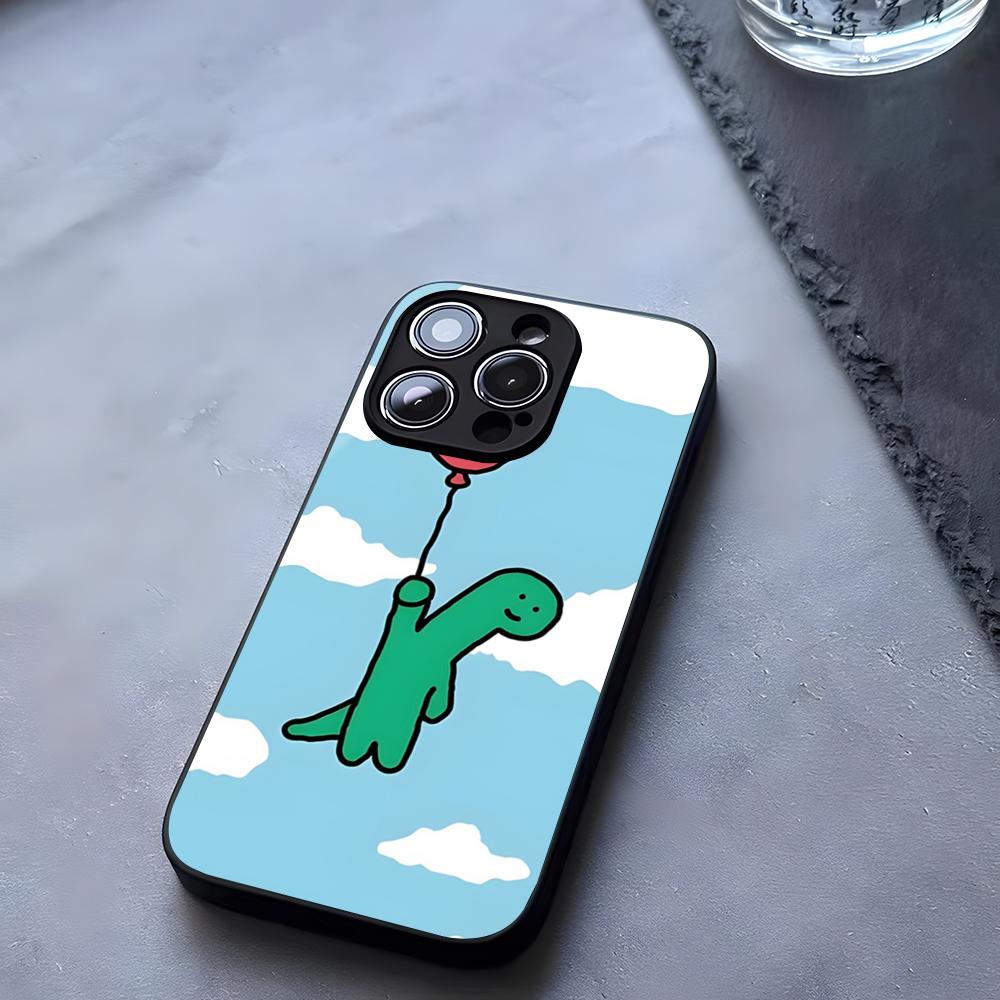 Dinosaur J-Joguman S-Studio Cute Phone Case Tempered Glass For IPhone 17 13 14 16 12 15 11 Pro Max Plus Mini X XR SE2020 Coque