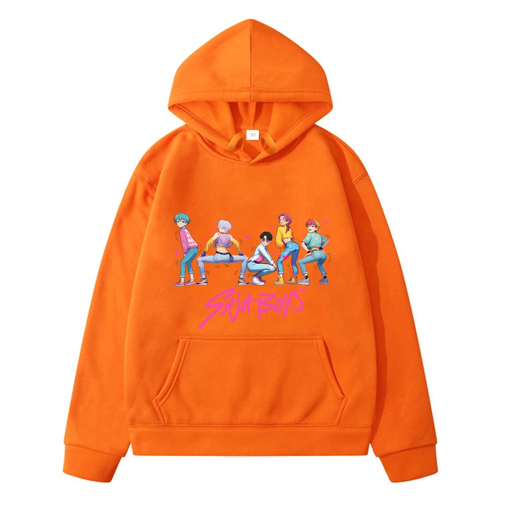kpop demon hunters print anime hoodie Fleece sweatshirt y2k Saja Boys hoodies Cartoon Jacket Autumn pullover kids clothes girls