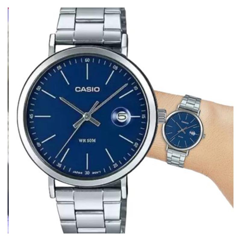 Casio CASIOSTANDARD Series Retro Sports Trend Quartz Movement Stainless Steel Strap Japanese and Korean Watch Men's Watch Blue Dial MTP-E175D-2EVDF