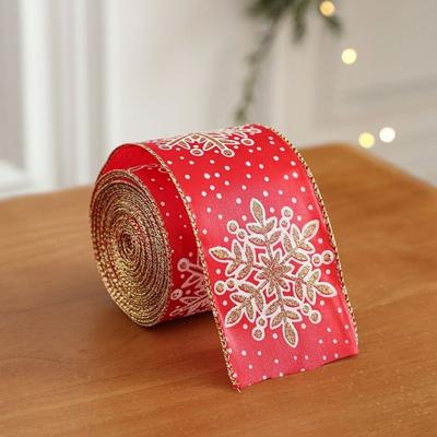 2M New Satin Christmas Ribbon DIY Exquisite Christmas Webbing Fabric Ribbon Wreath Making