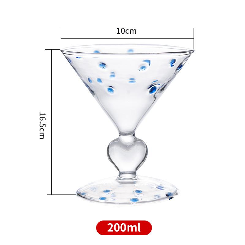 

Colourful Dots Glass Hand Embellishment Gem Glass Champagne Wine Cocktail Glass Cup 301-400ml