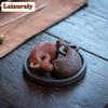 Cow Twists Qiankun Purple Sand Fortune Cow Tea Pet Creative Flowerpot Landscaping Tea Figurine Play Toys Tea Statue Ornaments