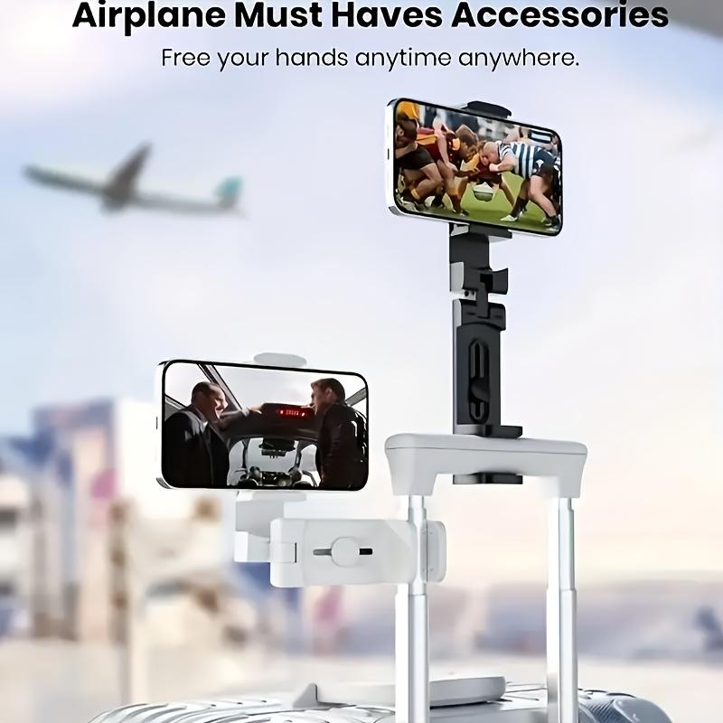 Universal in Flight Airplane Phone Holder Mount. Dual 360 Degree Rotation. Pocket Size Travel Essential Accessory for Flying