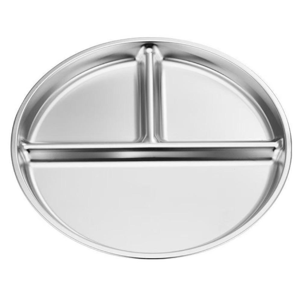 

Новый поднос для обеда из нержавеющей стали углубленный Посуда для столовой Разделенные тарелки Утолщенная Высококачественная Разделенная тарелка для быстрого питания