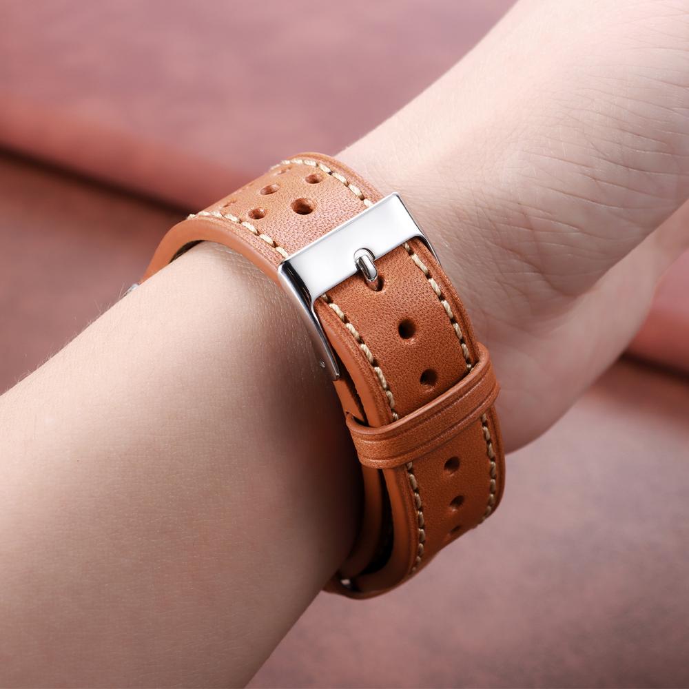 Vintage Calfskin Strap Men Women 18mm 20mm 22mm Universal Cowhide WatchBand Sport Breathable Bracelet Wristbelt Accessory