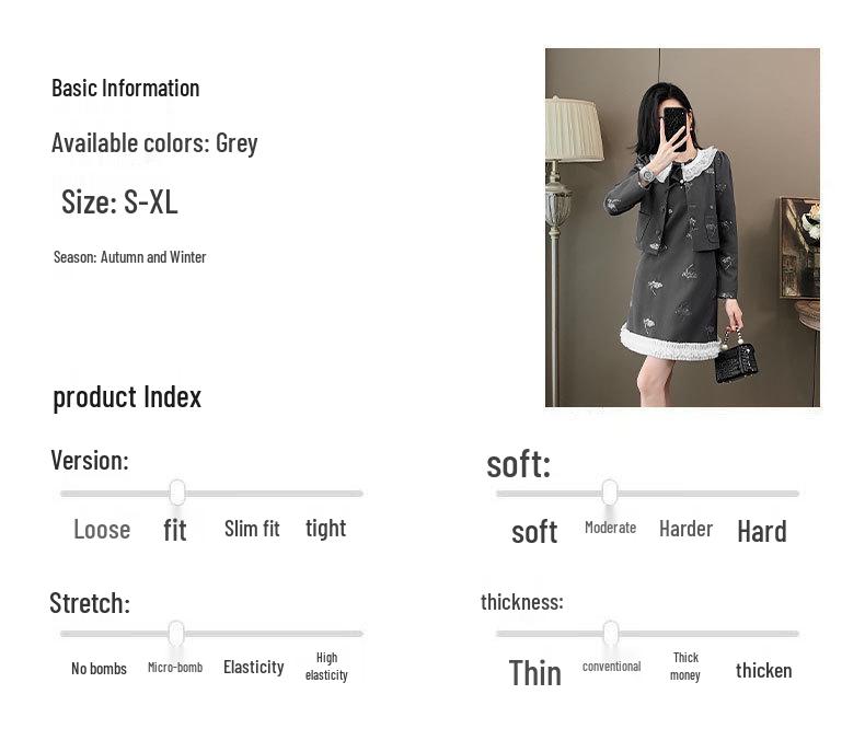 2025 Herbst Französisch-Chinesischer Stil Schlankmachendes Damen Taillenbetonendes Kleider-Set