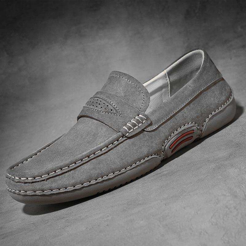 

Мужские лоферы весна новые модные мягкие подошвы на одной педали на плоской подошве нескользящие дышащие универсальные повседневные мужские туфли туфли Doudou 46 серый