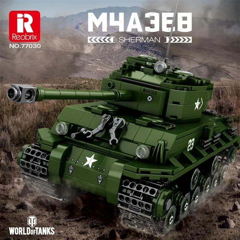 World Of Tanks Series Building Blocks Military Army Wwii Classic Tiger Tog2 M4 Sherman Tank Heavy Armored Vehicle Kids Toys Gift