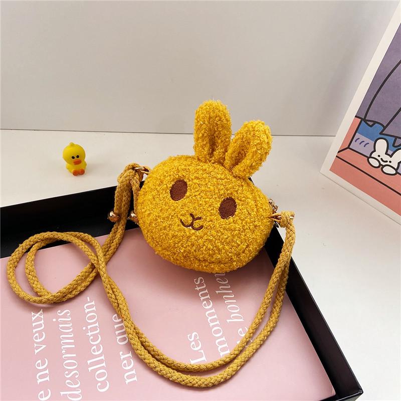 Children's Cute Plush Rabbit Crossbody Bag: Fashionable Coin Purse for Baby Girls