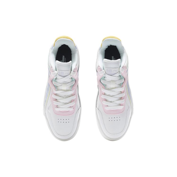 Li Ning Wave Low top Skateboard Shoes Women's White Blue AGCR156-3