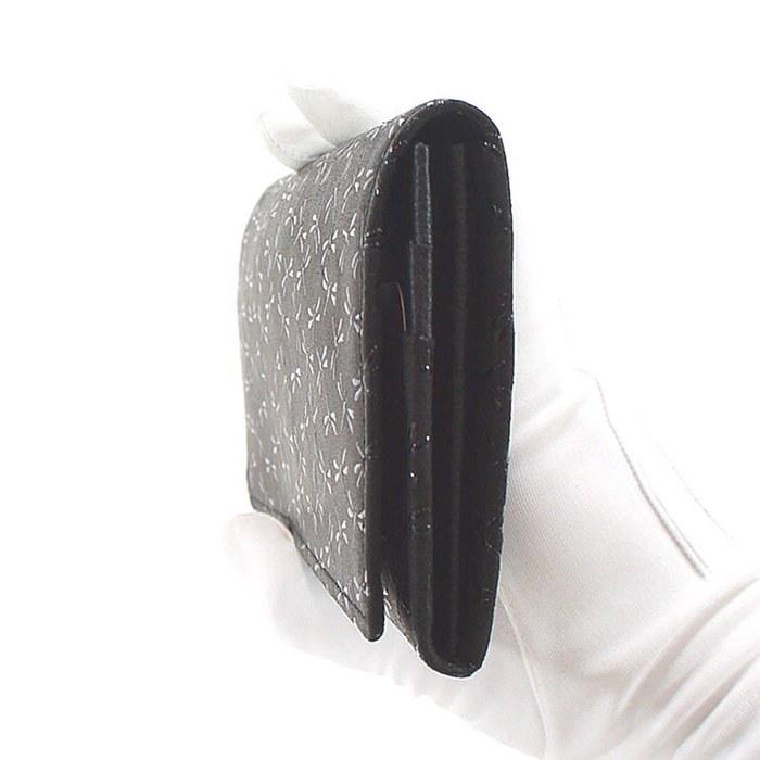 [Inden-ya] Wallet Long Wallet with Coin Purse, Deer Leather, Black with Black Lacquer, Dragonfly Pattern 2109-01-008